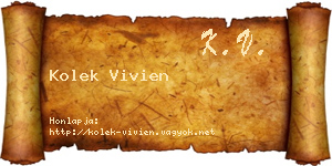 Kolek Vivien névjegykártya